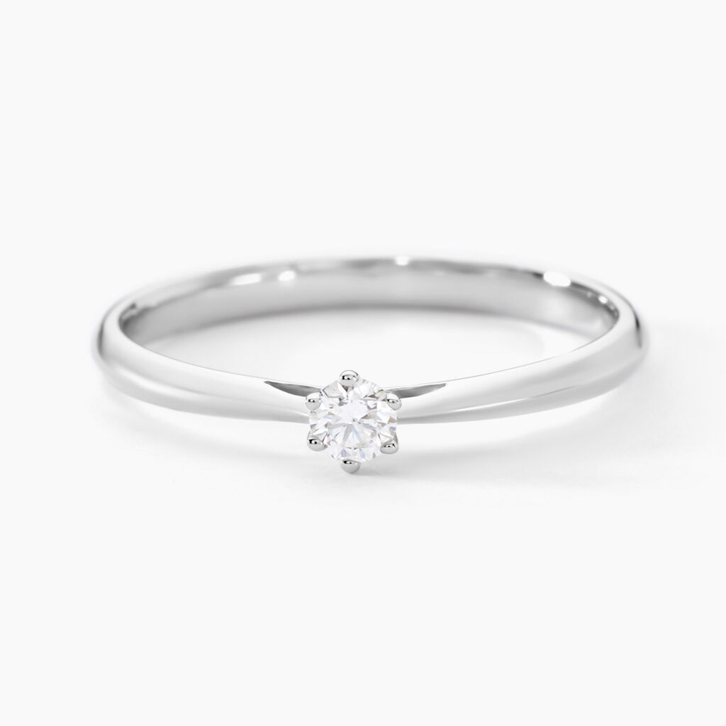 Bague Solitaire Veronika Or Blanc Diamant - Bagues Solitaire Femme | Marc Orian
