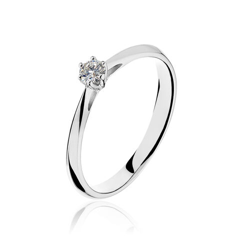 Bague Solitaire Veronika Or Blanc Diamant - Bagues Solitaire Femme | Marc Orian