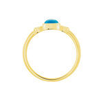 Bague Argent Dore Helko Calcedoine Bleue - Bijoux fantaisie Femme | Marc Orian