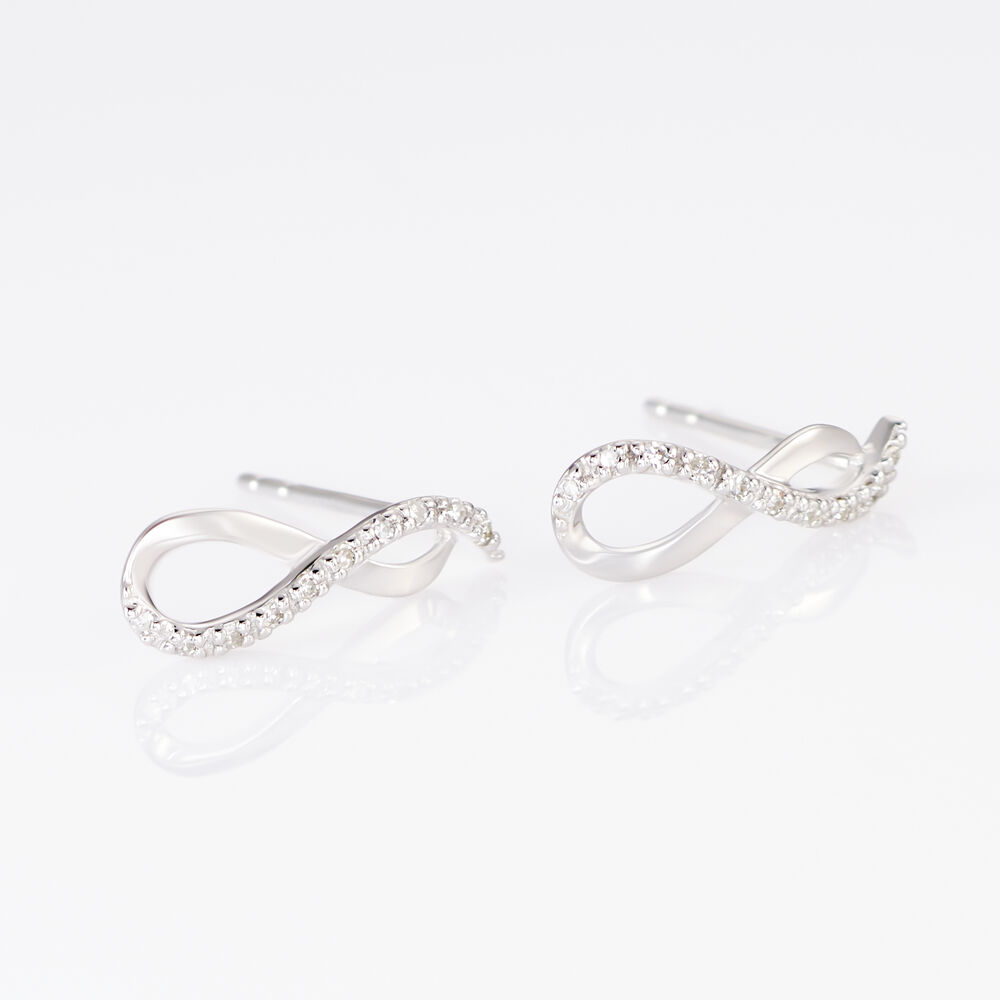 Boucles D'oreilles Puces Samy Or Blanc Diamant - Puces Femme | Marc Orian