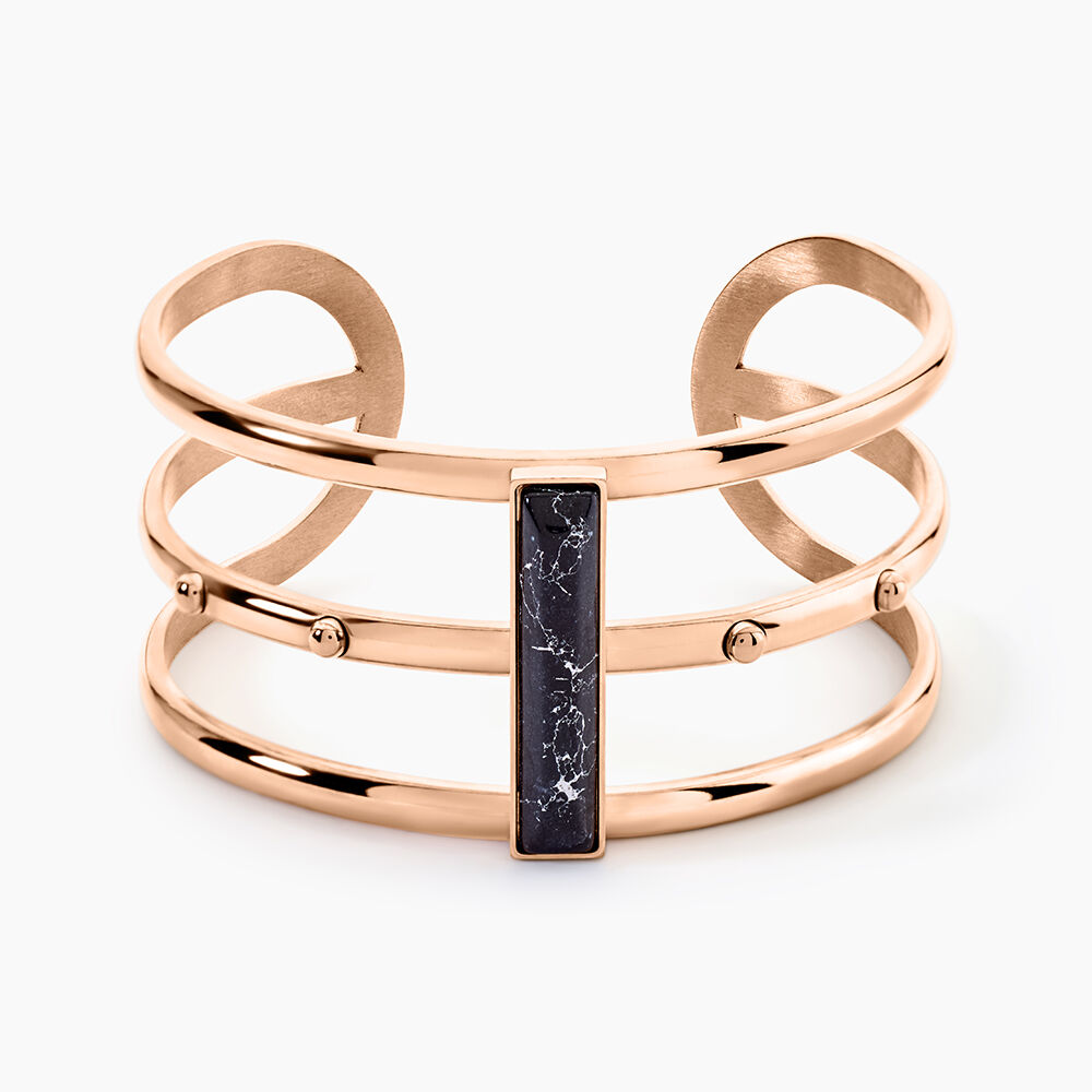 Bracelet Jonc Medina Acier Rose Pierre De Synthese - Bracelets joncs Femme | Marc Orian