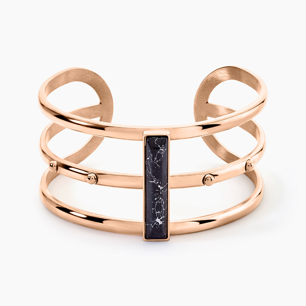 Bracelet Jonc Medina Acier Rose Pierre De Synthese - Bracelets joncs Femme | Marc Orian