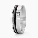 Bague Madine Acier Blanc Diamant - Bagues pierres pr&eacute;cieuses Homme | Marc Orian