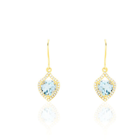 Boucles D'oreilles Pendantes Rosaline Or Jaune Topaze Et Oxyde - Pendantes Femme | Marc Orian