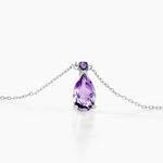 Collier Yrene Or Blanc Amethyste - Colliers avec pierres Femme | Marc Orian