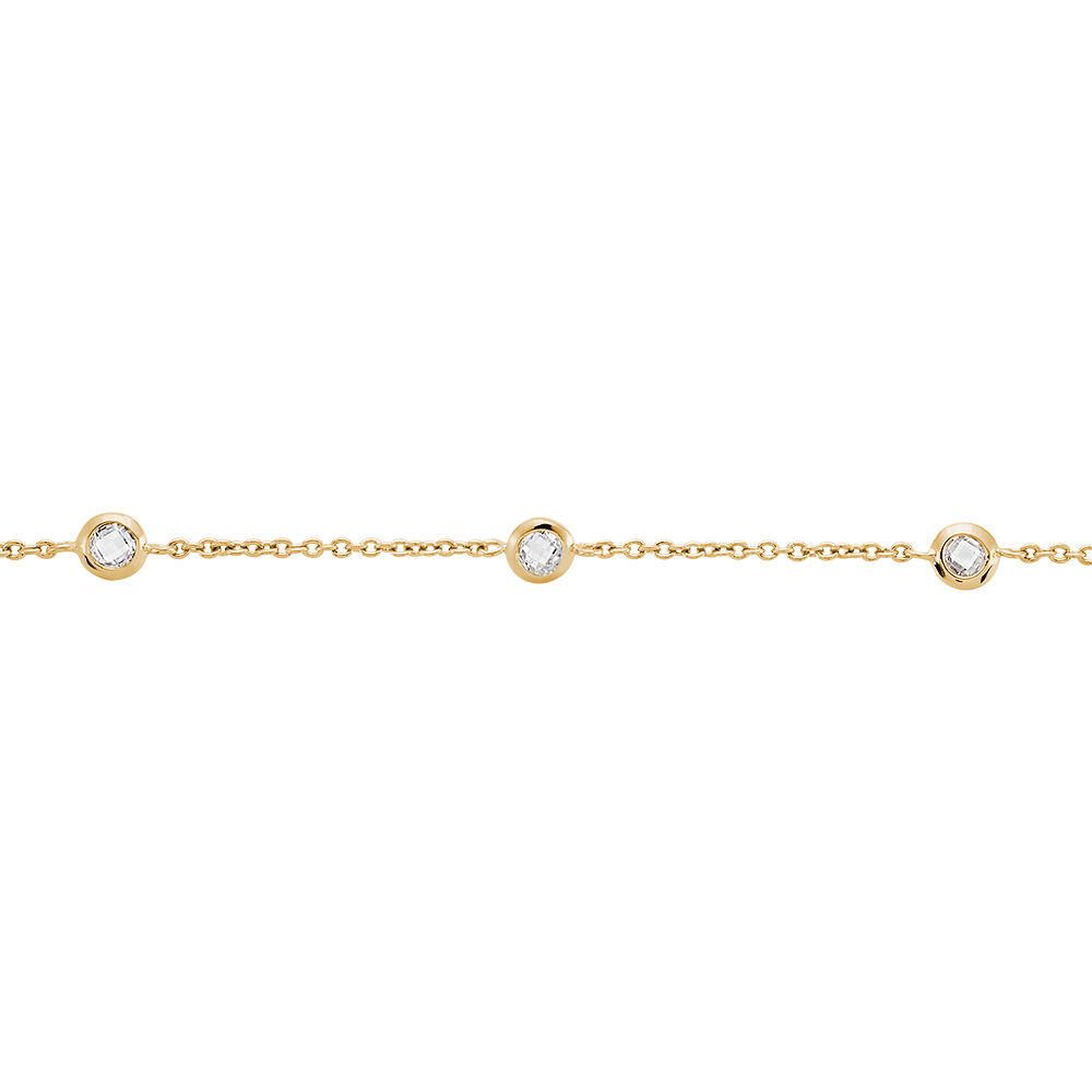 Bracelet Violette Plaqué Or Jaune Oxyde De Zirconium - Bracelets chaînes Femme | Marc Orian