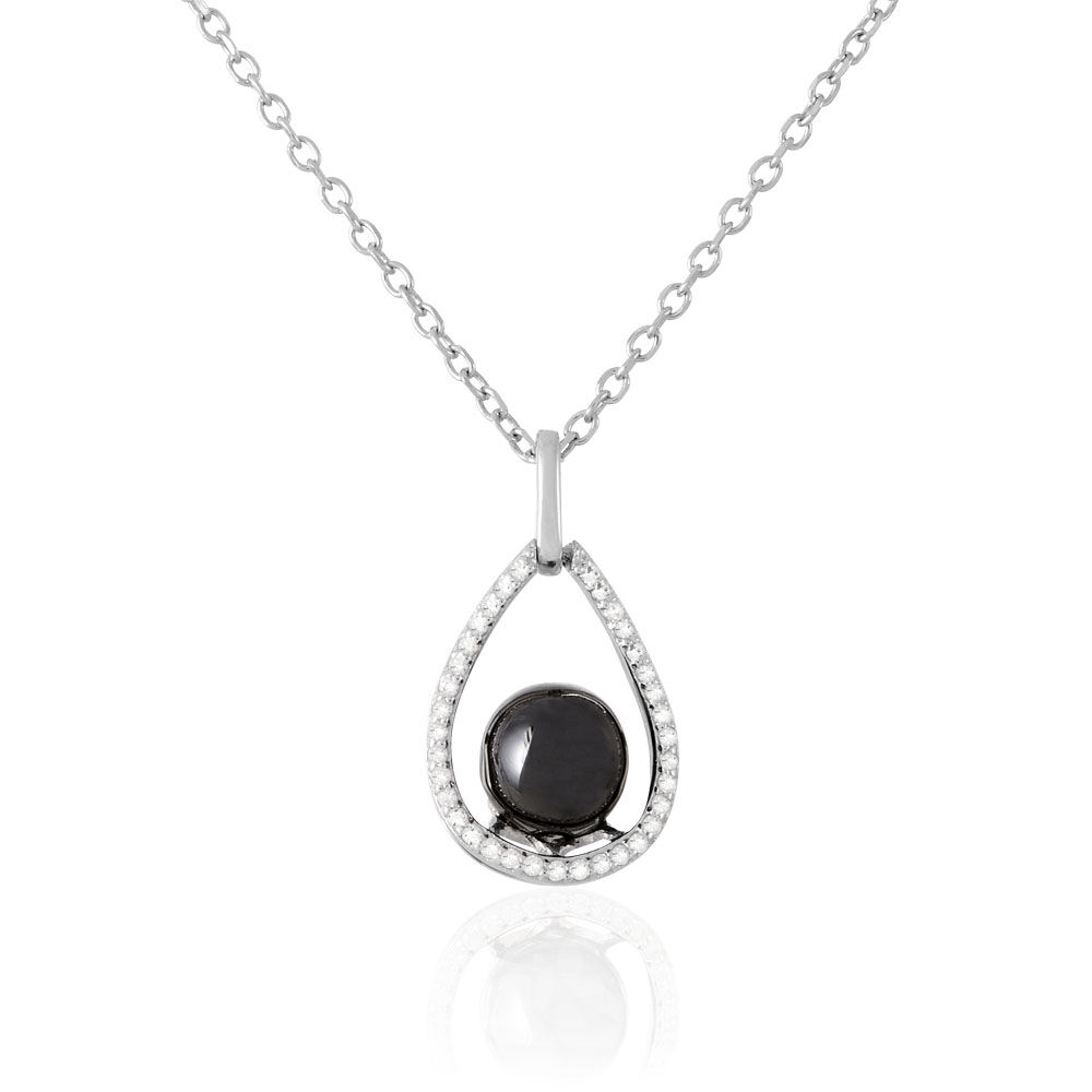 Collier Nerea Argent Blanc C&eacute;ramique Et Oxyde De Zirconium - Colliers avec pierres Femme | Marc Orian