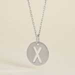 Pendentif Elio X Argent Blanc - Bijoux fantaisie Famille | Marc Orian