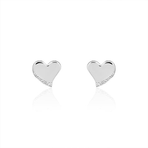 Boucles D'oreilles Puces Louane Or Blanc Diamant - Puces Femme | Marc Orian