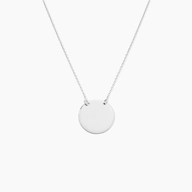 Collier Helenia Pastille Gravable Or Blanc