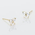 Boucles D'oreilles Puces Eleanor Fleur Or Jaune Oxyde De Zirconium - Puces Famille | Marc Orian