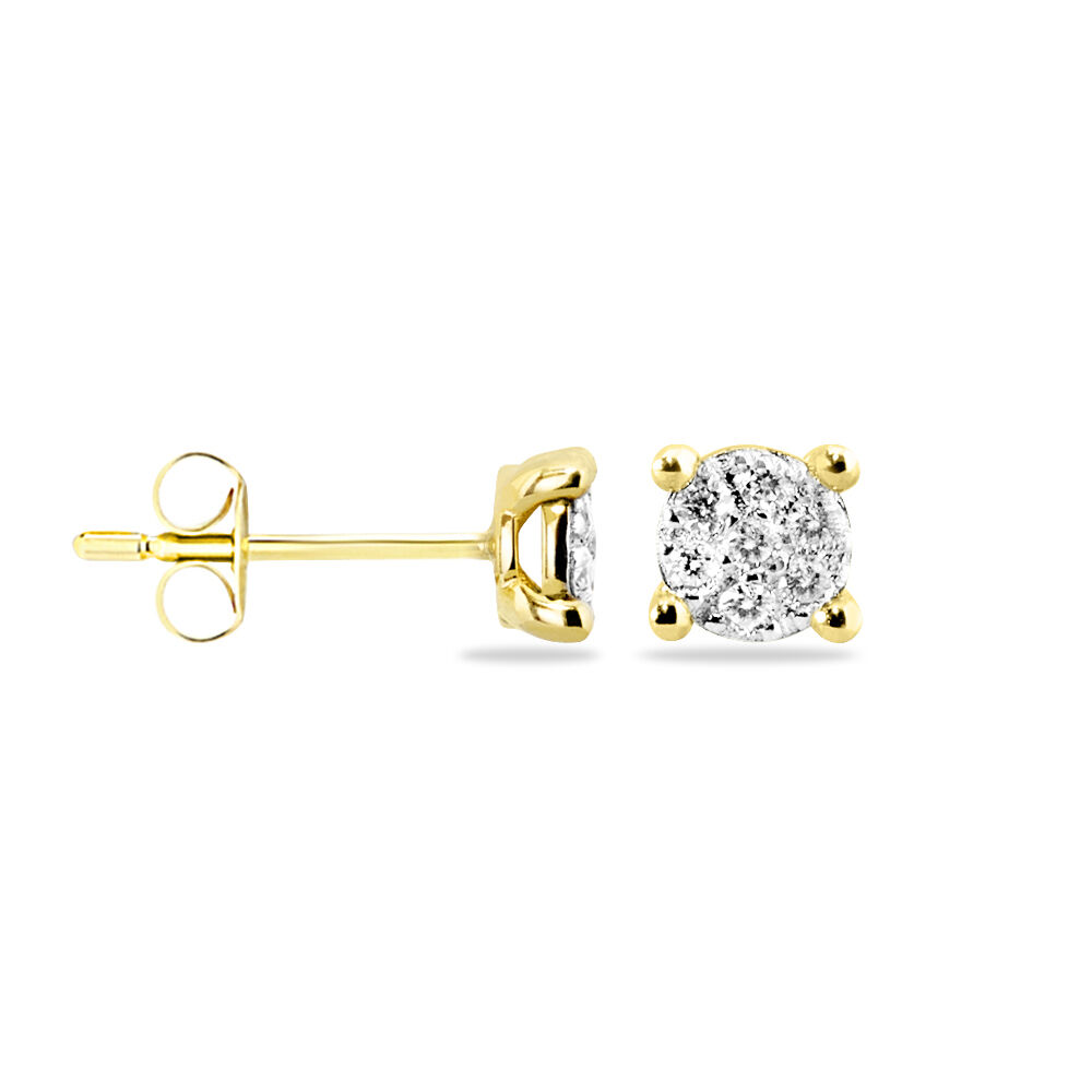 Boucles D'oreilles Puces Kate Or Jaune Diamant - Boucles d'oreilles mariage Femme | Marc Orian