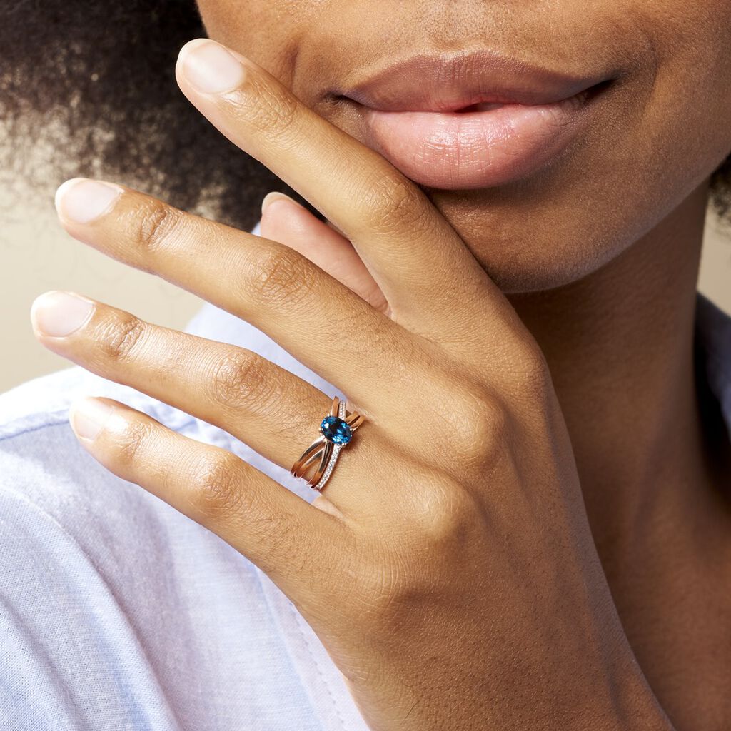 Bague Sare Or Rose Topaze Et Oxyde De Zirconium - Bagues Femme | Marc Orian