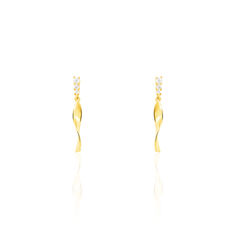 Boucles D'oreilles Pendantes Kristina Or Jaune Oxyde De Zirconium - Boucles d'oreilles Pendantes Femme | Marc Orian