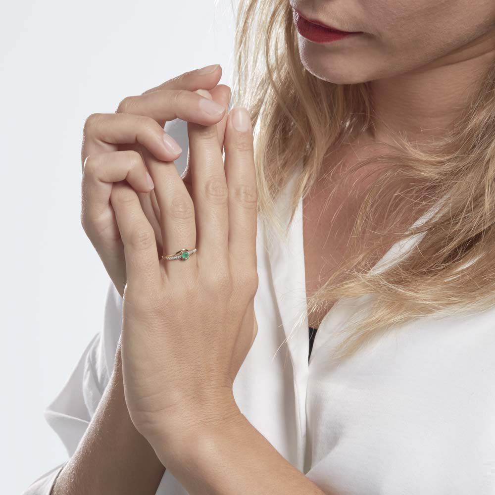 Bague Tanissia Or Jaune Emeraude - Bagues vintage Femme | Marc Orian