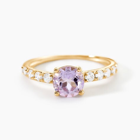 Bague Or Jaune Monroe Amethyste Oxydes De Zirconium - Bagues pierres fines Femme | Marc Orian