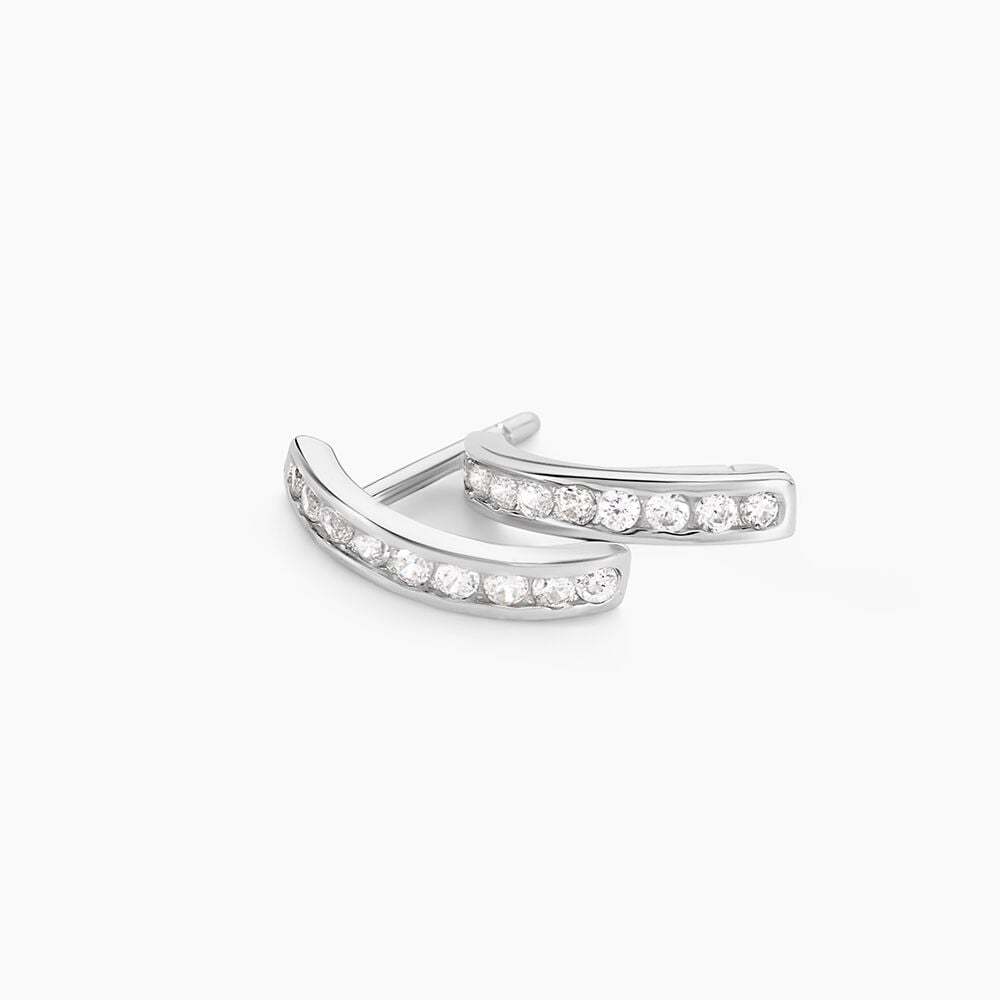 Boucles D'oreilles Puces Elenore Argent Blanc Oxyde De Zirconium - Nouveautés Femme | Marc Orian