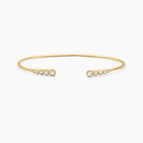 Bracelet Jonc Iza Plaque Or Jaune Oxyde De Zirconium - Bracelets joncs Femme | Marc Orian