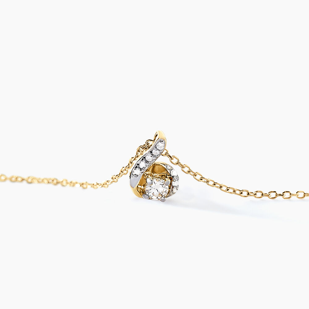Collier Vrille Accompagnee Or Jaune Diamant - Colliers solitaires Femme | Marc Orian