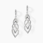 Boucles D'oreilles Pendantes Malika Argent Blanc Oxyde De Zirconium - Pendantes Femme | Marc Orian