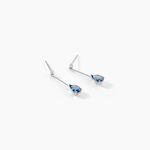 Boucles D'oreilles Pendantes Goutte Or Blanc Topaze Bleu London - Pendantes Femme | Marc Orian