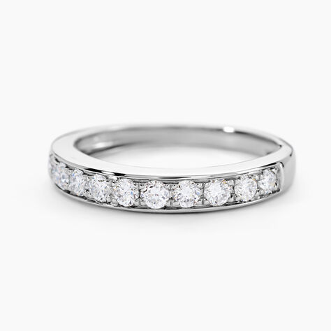 Alliance Rhea Ld Platine Blanc Diamant Synth&eacute;tique - Alliances avec pierres Femme | Marc Orian