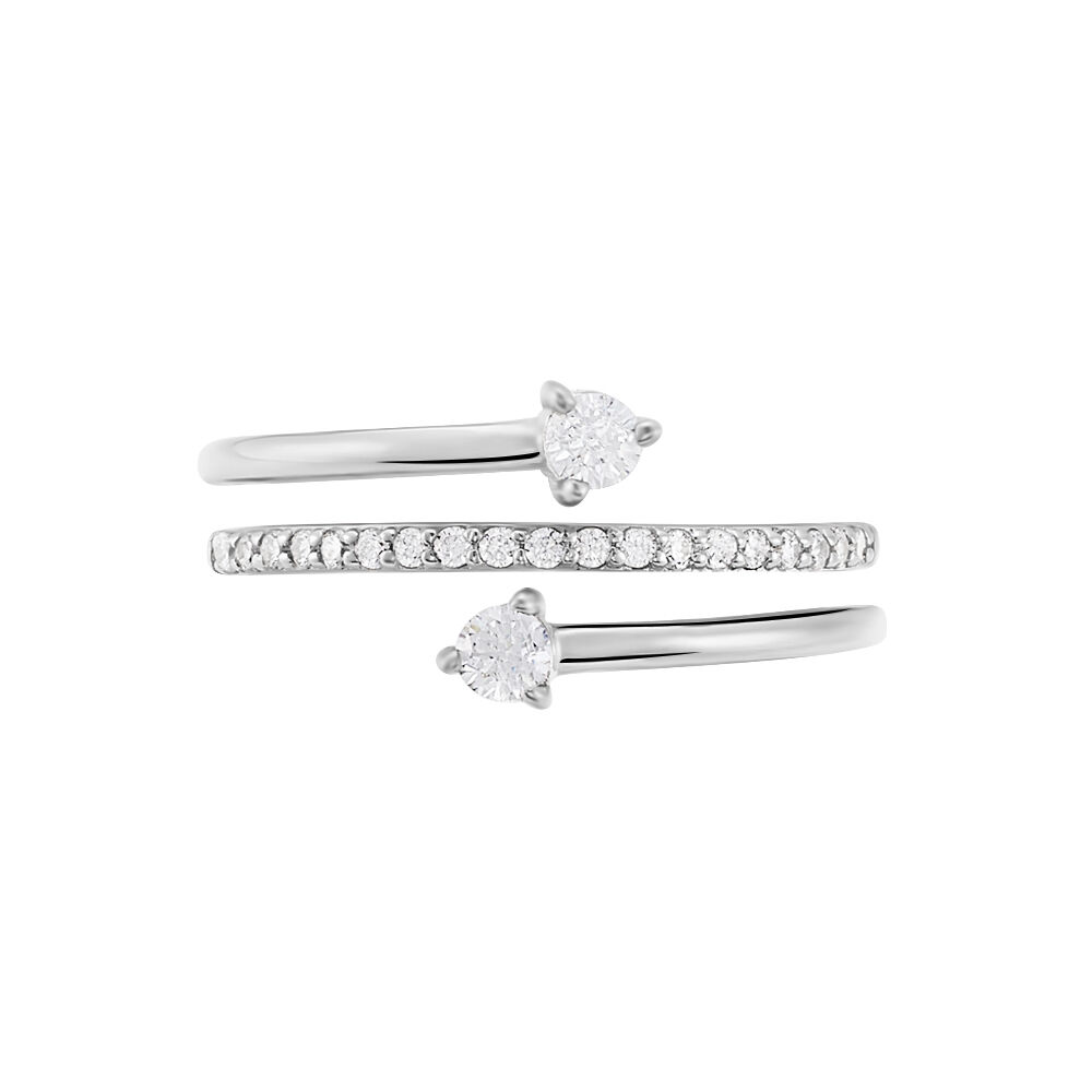 Bague Gait Argent Blanc Oxyde De Zirconium - Bagues avec pierre Femme | Marc Orian