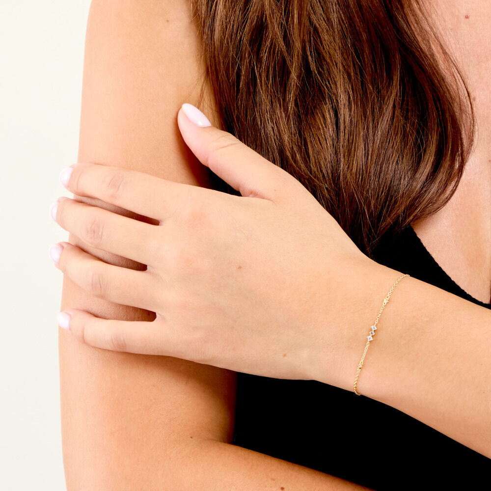 Bracelet Jo&euml;lle Argent Dor&eacute; A L'Or 750/1000 Topaze Oxyde De Zirconium - Bracelets cha&icirc;nes Femme | Marc Orian