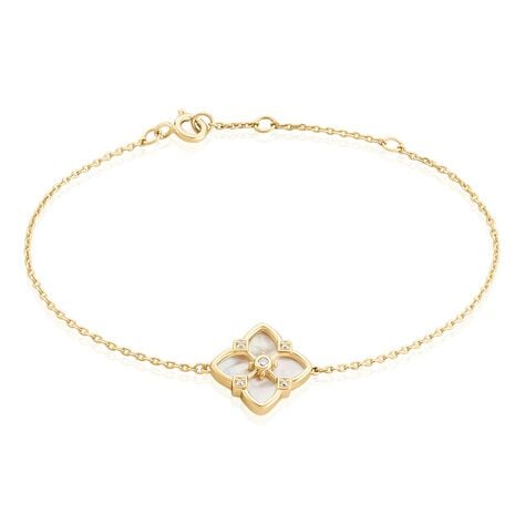 Bracelet Cassian Plaque Or Doré Nacre Oxyde De Zirconium - Bracelets chaînes Femme | Marc Orian