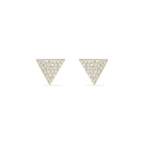 Boucles D'oreilles Courtney Plaqué Or Jaune Oxydes De Zirconium - Puces Femme | Marc Orian