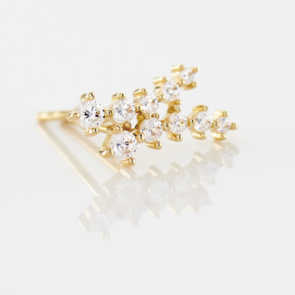 Boucles D'oreilles Puces Youssa Barrettes Or Jaune Oxyde De Zirconium - Puces Femme | Marc Orian
