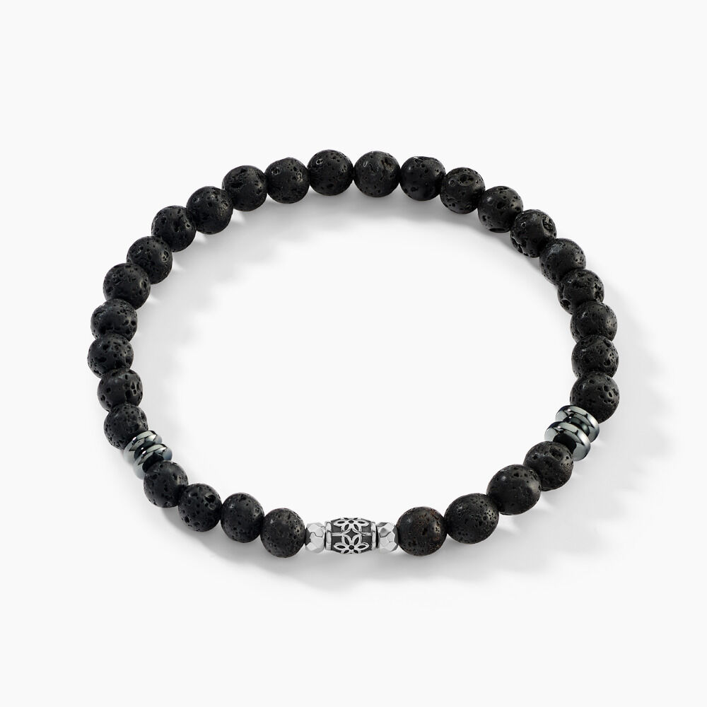 Bracelet Acier Hugueso Agates Noires - Bracelets chaînes Unisex | Marc Orian