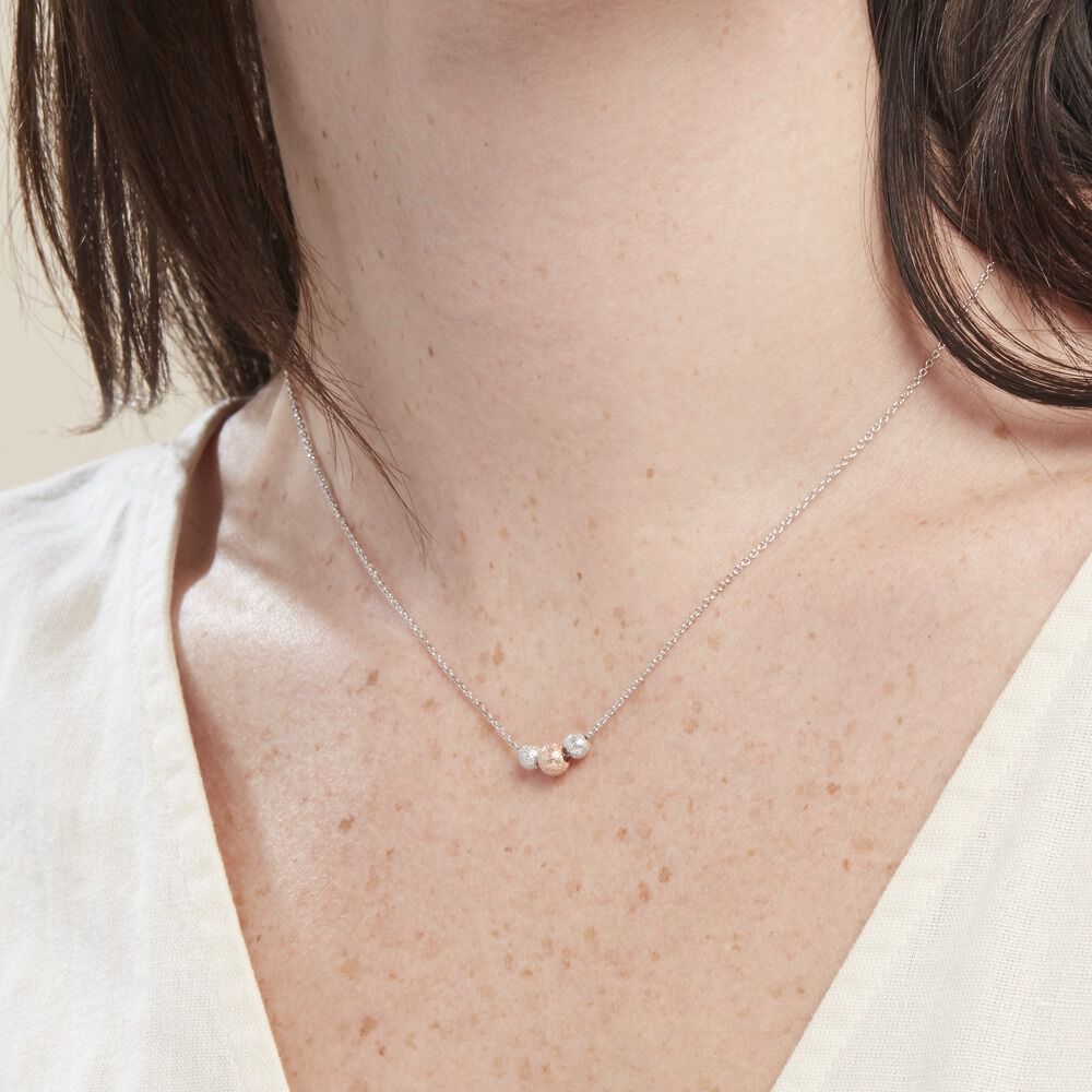 Collier Argent Blanc Bicolore Lemnos - Colliers Femme | Marc Orian