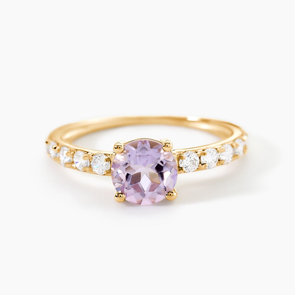 Bague Or Jaune Monroe Amethyste Oxydes De Zirconium - Bagues pierres fines Femme | Marc Orian