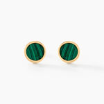 Boucles D'oreilles Puces Lucky Gems Or Jaune Malachite - Puces Femme | Marc Orian
