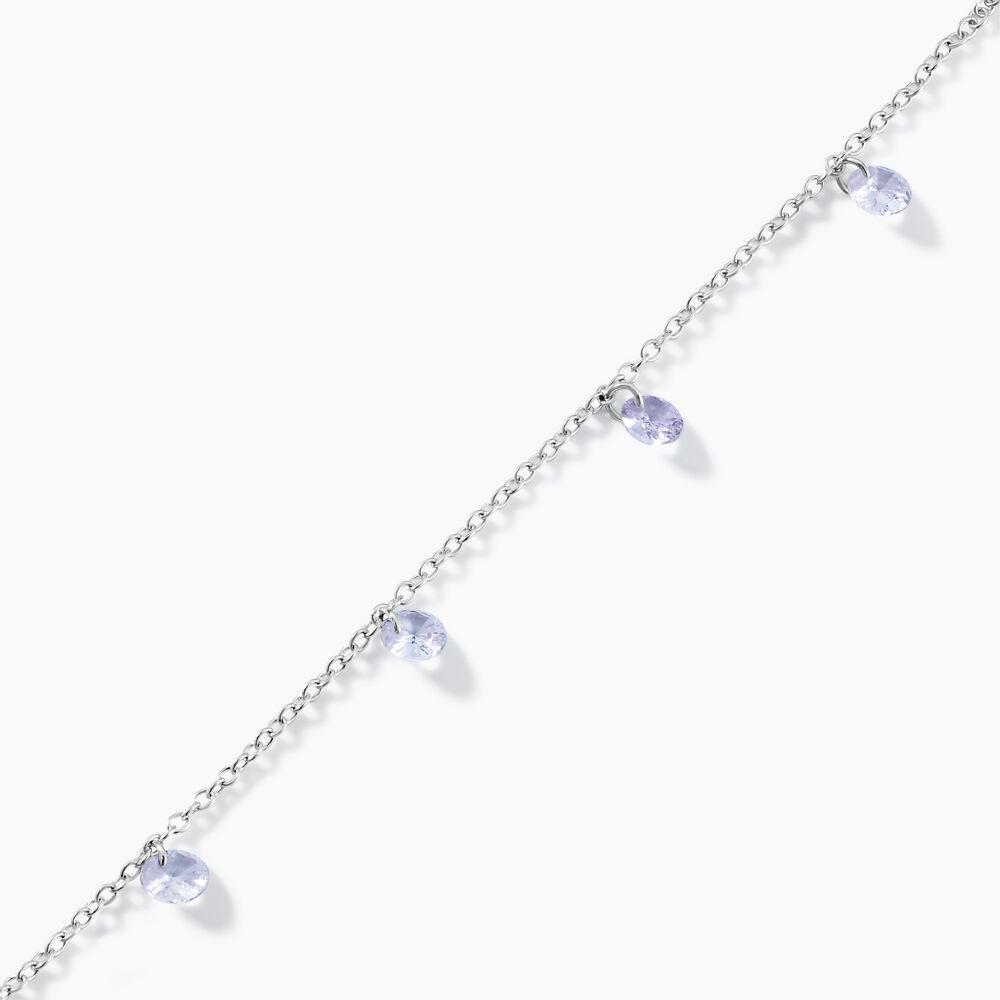 Bracelet Collie Argent Blanc Oxyde De Zirconium - Bracelets chaînes Femme | Marc Orian