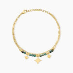 Bracelet Athena Acier Dor&eacute; Jaspe Africain - Bracelets cha&icirc;nes Femme | Marc Orian