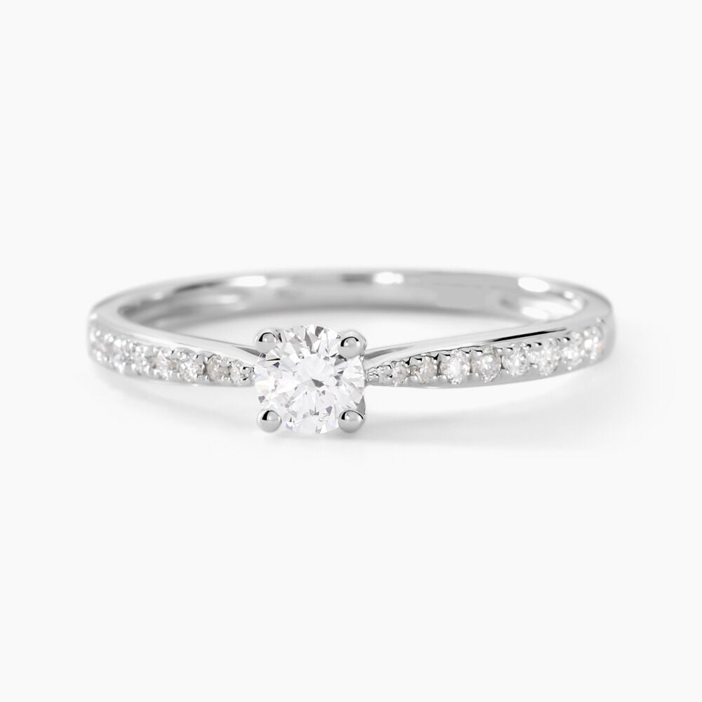 Bague Solitaire Hemera Or Blanc Diamant - Solitaires Femme | Marc Orian