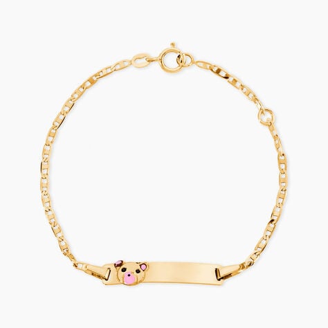 Bracelet Identit&eacute; Euzebia Maille Chemin De Fer Or Jaune - Gourmettes Enfant | Marc Orian