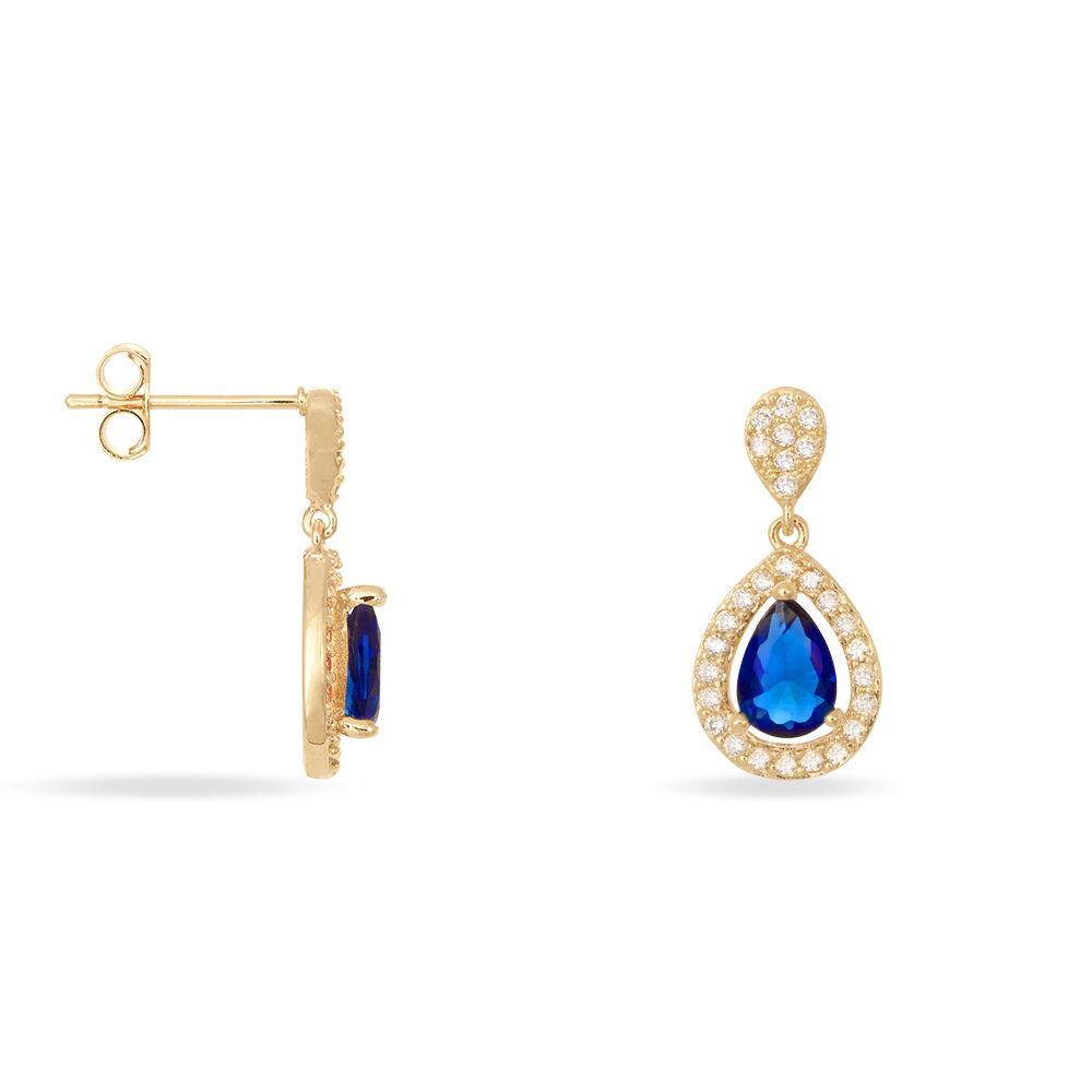 Boucles D'oreilles Pendantes Brigita Plaqué Or Pierre De Synthese - Pendantes Femme | Marc Orian