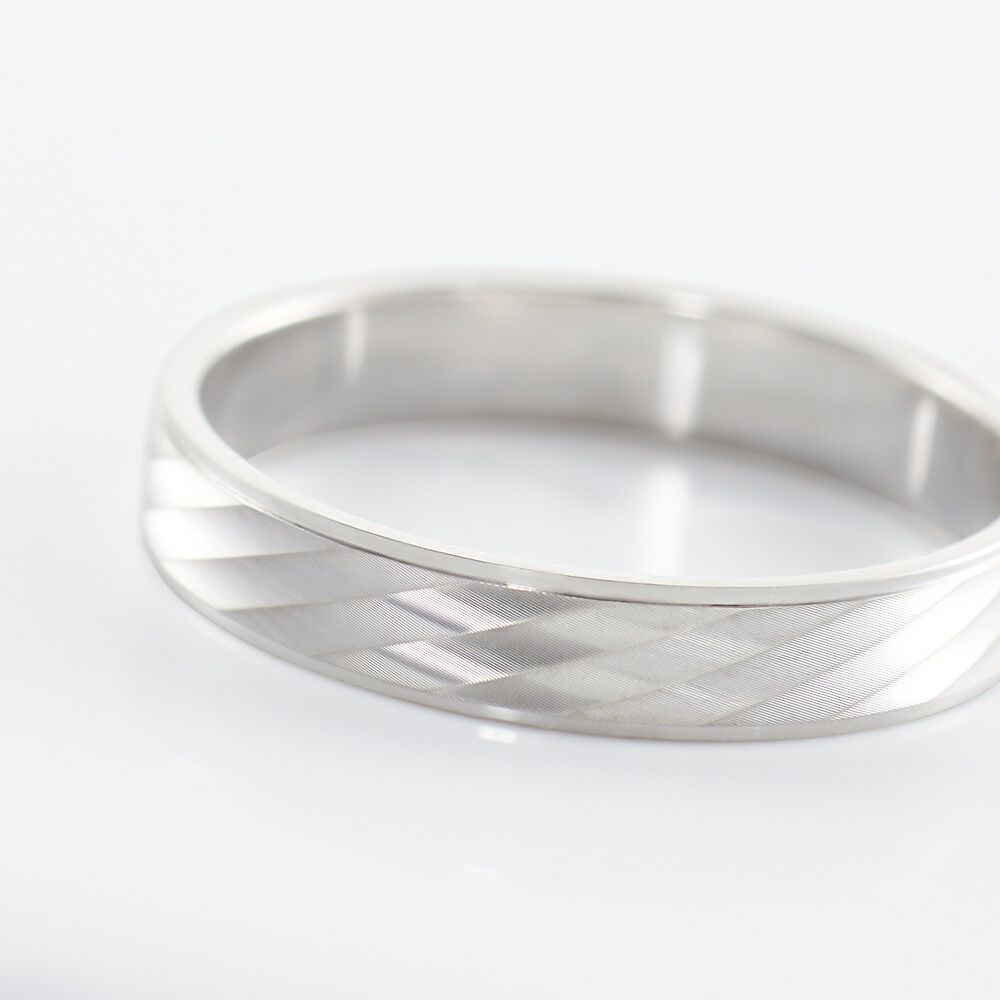 Alliance Marcello Ruban Plat Or Blanc - Alliances duo Unisex | Marc Orian