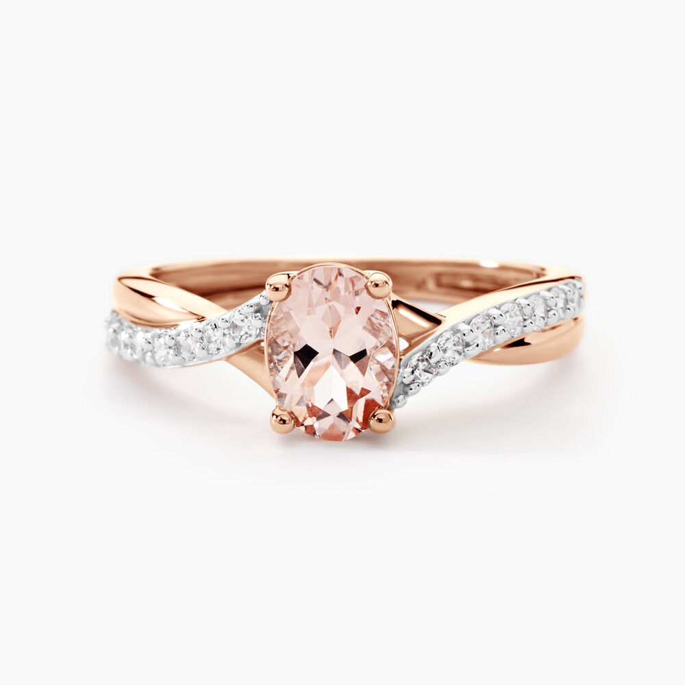 Bague Solitaire Or Rose Lisbet Morganite - Bagues pierres fines Femme | Marc Orian