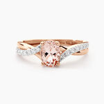 Bague Solitaire Or Rose Lisbet Morganite - Bagues pierres fines Femme | Marc Orian