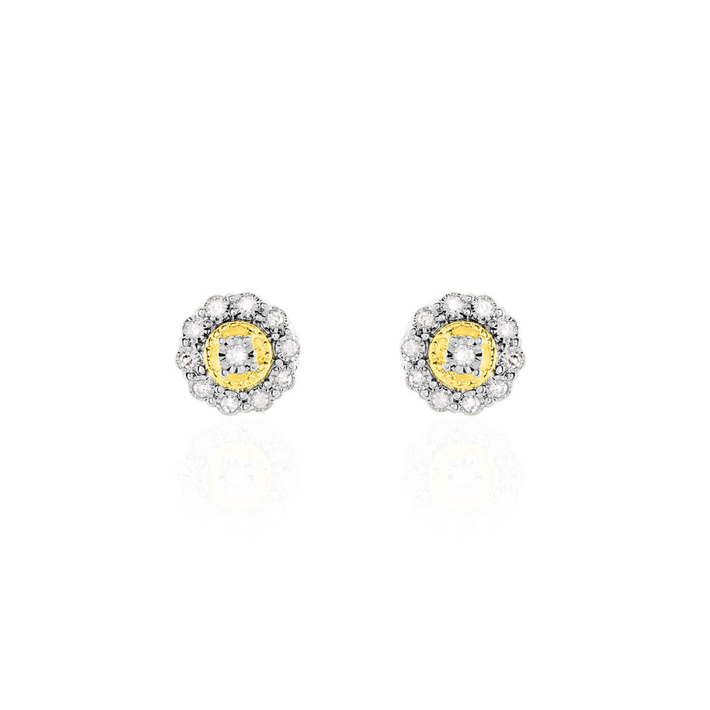 Boucles D'oreilles Puces Charletta Or Jaune Diamant - Puces Femme | Marc Orian