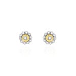 Boucles D'oreilles Puces Charletta Or Jaune Diamant - Puces Femme | Marc Orian