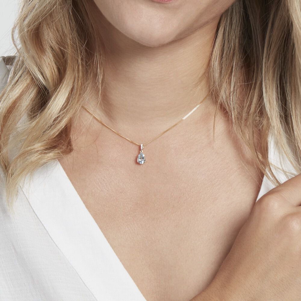 Pendentif Or Jaune Gorgel Topaze Oxydes De Zirconium - Pendentifs Femme | Marc Orian