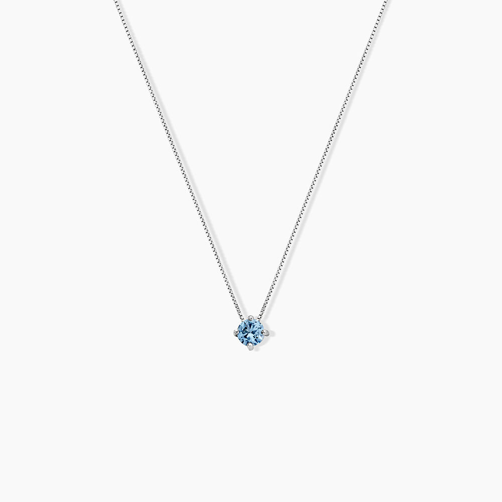 Collier Solitaire Argent Blanc Rio Santa Teresa Oxyde De Zirconium - Colliers solitaires Femme | Marc Orian