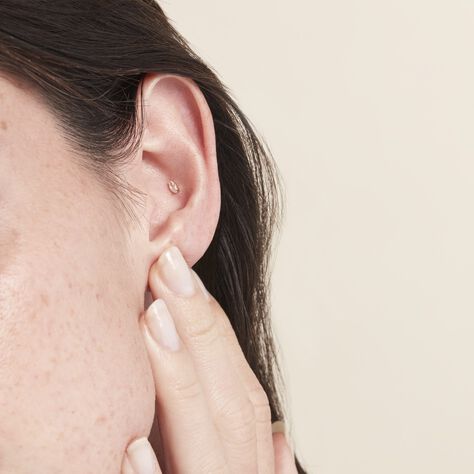 Piercing D'oreille Or Jaune Albiza Oxyde De Zirconium - Piercing Femme | Marc Orian