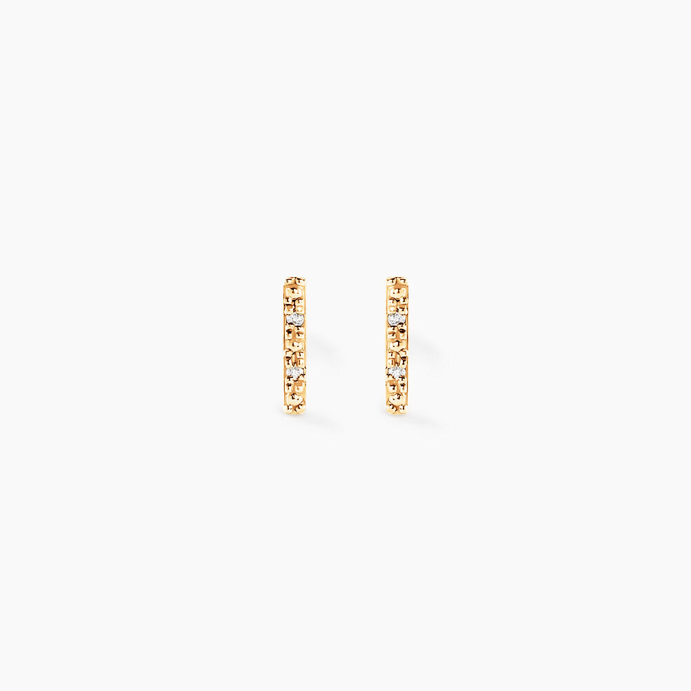 Boucles D'oreilles Puces Marcellus Or Jaune Diamant -  Femme | Marc Orian