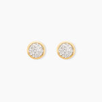 Boucles D'oreilles Puces Edmee Cercle 0 Or Jaune Strass - Puces Femme | Marc Orian